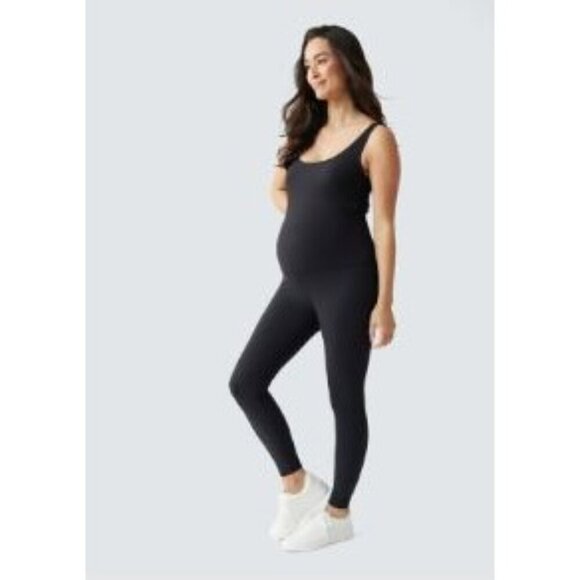 New Ingrid+Isabel Women's Size M Rib Full Length Maternity Bodysuit Black - Picture 3 of 12